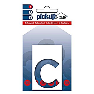 Pickup 3D Home Huisnummer (Hoogte: 6 cm, Motief: c, Wit, Kunststof, Zelfklevend)