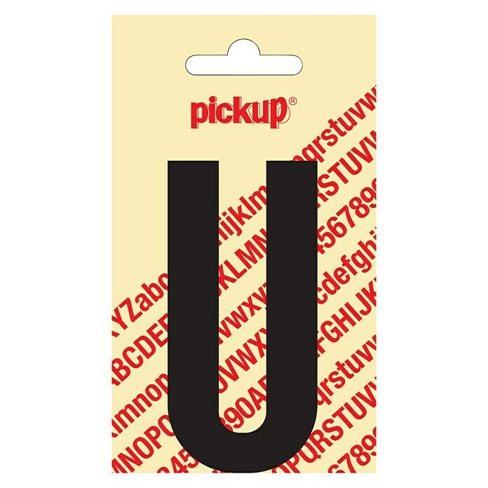 Pickup Etiqueta adhesiva (Motivo: U, Negro, Altura: 90 mm)