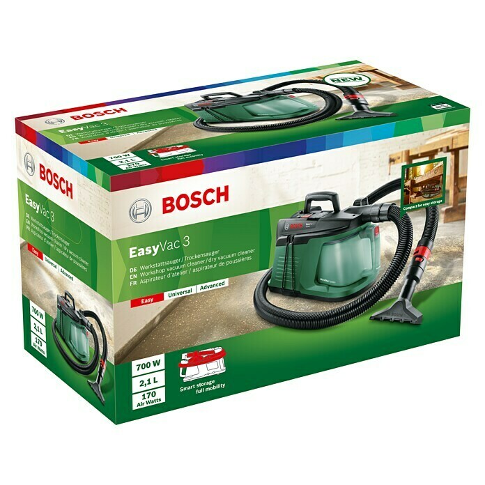 Bosch Staubsauger EasyVac 3 (700 W, Behältervolumen: 2,1 l)
