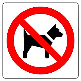 Pickup Etiqueta adhesiva (Motivo: Prohibido defecar perros, L x An: 7,5 x 7,5 cm)
