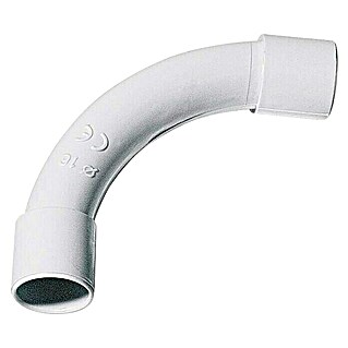 Empalme para tubo curva 90º PVC (EN 25, Plástico, 320 N, Color: Gris claro)