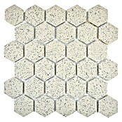 Mosaikfliese Hexagon Uni CU HX208M (27,1 x 28,1 cm, Cremeweiß, Matt)
