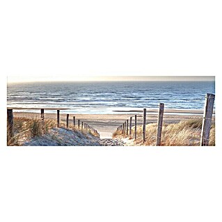 Decoratief paneel (Strand en zee, b x h: 156 x 52 cm, Hout, Frameloos)