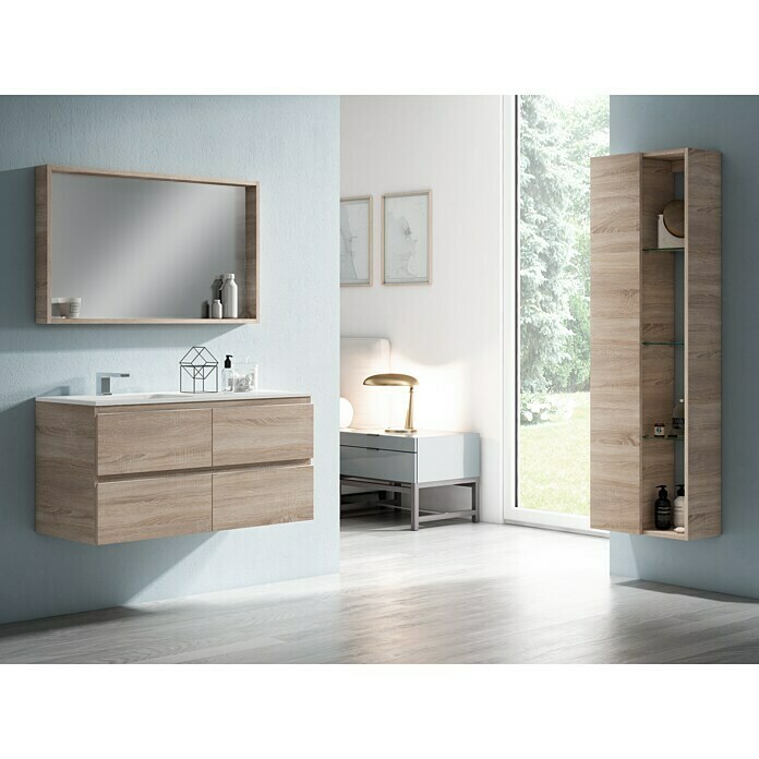 Mueble de lavabo Quadro (45 x 80 x 50 cm, Roble claro)