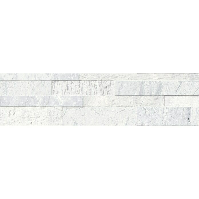 Revestimiento de pared Zion (15,3 x 58,9 cm, Blanco, Efecto piedra)