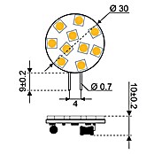 Talamex LED-Plättchen für Boote (1,7 W, 10 V - 30 V, Lichtfarbe: Warmweiß, A+)