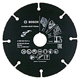 Bosch Disco de corte de carburo Carbide Multi Wheel (Diámetro disco: 125 mm, Apto para: Tubos, 1)