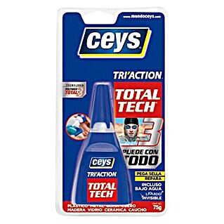 Ceys Adhesivo y sellador Total Tech Tri'Action (Transparente, 75 g)