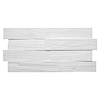 Wandverkleidung Wood (Weiß, Holzoptik, 50 cm x 20 cm x 20 mm)