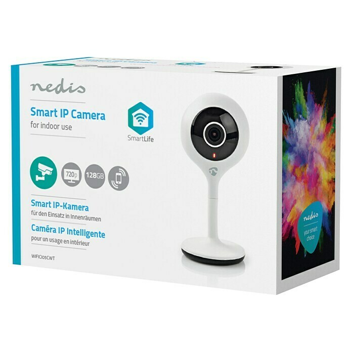 Nedis Smartlife IP-Innenkamera (Weiß, Netzbetrieben, 1.280 x 720 Pixel)