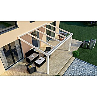 Terrassenüberdachung Special Edition (L x T: 400 x 350 cm, Polycarbonat, Verkehrsweiß, Klar)