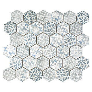 Mosaikfliese Hexagon HX CURIO A (32,5 x 28,1 cm, Blau, Matt)