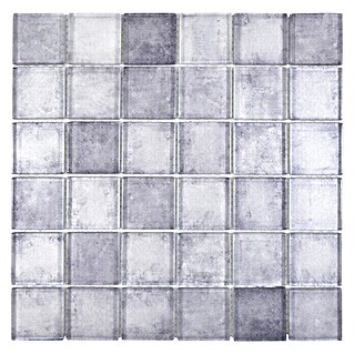 Mosaikfliese Quadrat Crystal SKY 456 (30 x 30 cm, Grau, Glänzend)