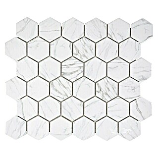 Mosaikfliese Hexagon HX CURIO CW (32,5 x 28,1 cm, Weiß, Glänzend)