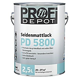 Profi Depot PD Acryllack Seidenmattlack PD 5800 (Weiß, 2,5 l)