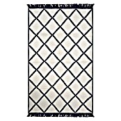 Teppich Kelim Raute (Schwarz/Weiß, 120 x 80 cm, 100 % Baumwolle)
