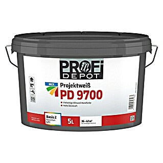 Profi Depot PD Wandfarbe Projektweiß PD 9700 (Basismischfarbe, 5 l, Stumpfmatt)