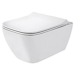 Geberit Wand-WC-Set Smyle Square (Spülrandlos, Ohne Spezialglasur, Spülform: Tief, WC Abgang: Waagerecht, Weiß)