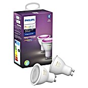 Philips Hue LED-Leuchtmittel-Set White & Color Ambiance (GU10, 5,7 W, RGBW, Dimmbar, 2 Stk.)