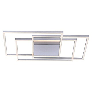 Paul Neuhaus LED-Deckenleuchte Inigo (16 W, L x B x H: 75 x 75 x 7 cm, Silber, Warmweiß)