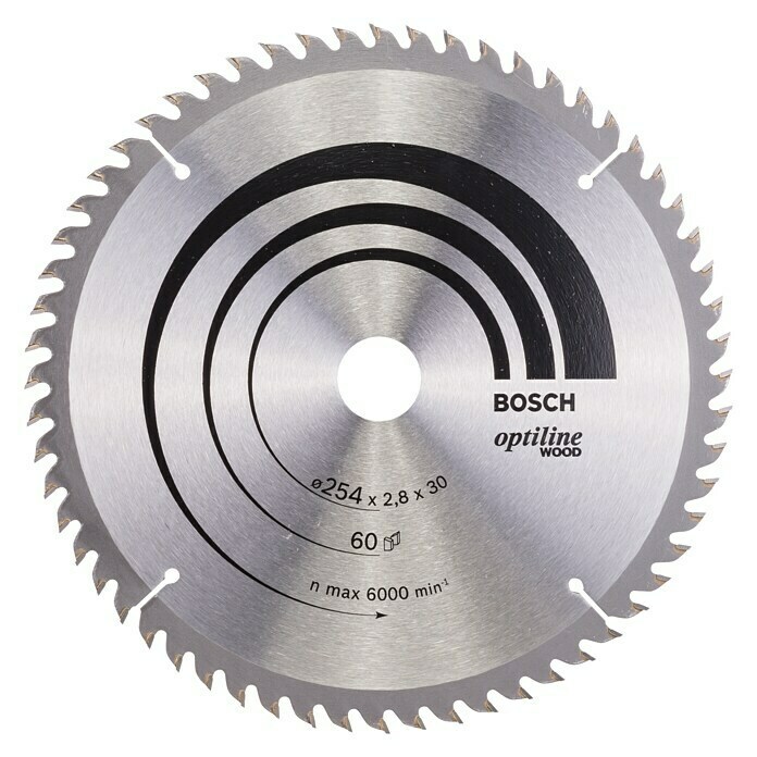 Bosch Cirkelzaagblad (Diameter: 254 mm, Boorgat: 30 mm, Aantal tanden: 60 tanden)
