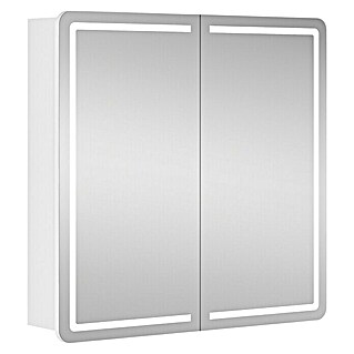 Riva LED-Spiegelschrank Luciana (B x H: 72 x 69,6 cm, Mit Beleuchtung, Spanplatte, Weiß)