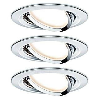 Paulmann LED-Einbauleuchten-Set Nova (6,5 W, Chrom, 3 Stk., Warmweiß, 8,4 cm)