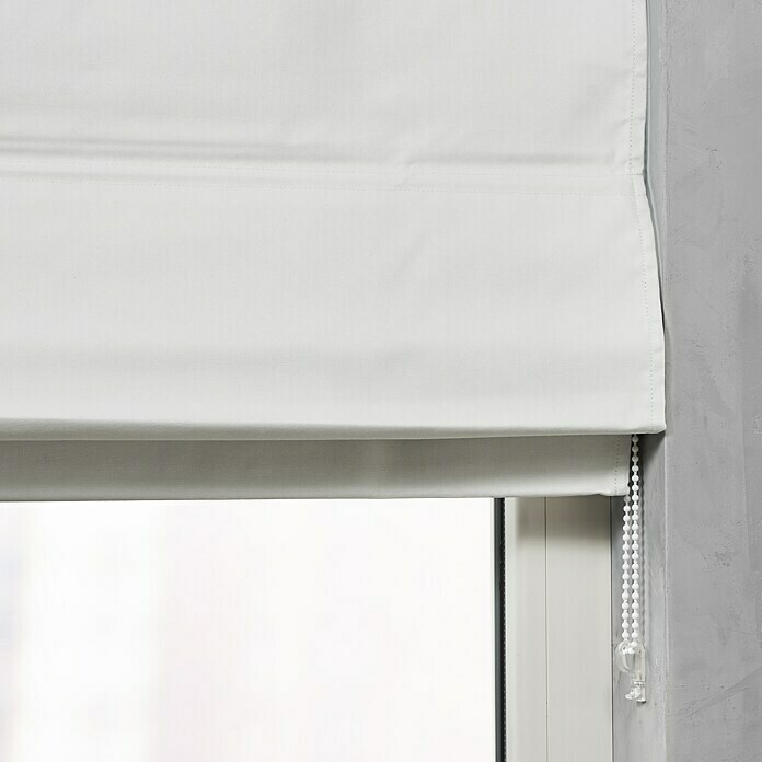 Raffrollo (100 x 180 cm, 70 % Baumwolle, 30 % Polyester, Weiß)
