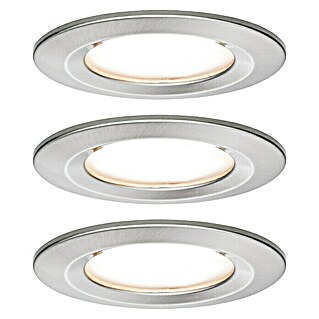 Paulmann LED-Einbauleuchten-Set rund Nova (6,5 W, Ø x H: 7,8 x 4,5 cm, Eisen gebürstet, 3 Stk., Warmweiß)