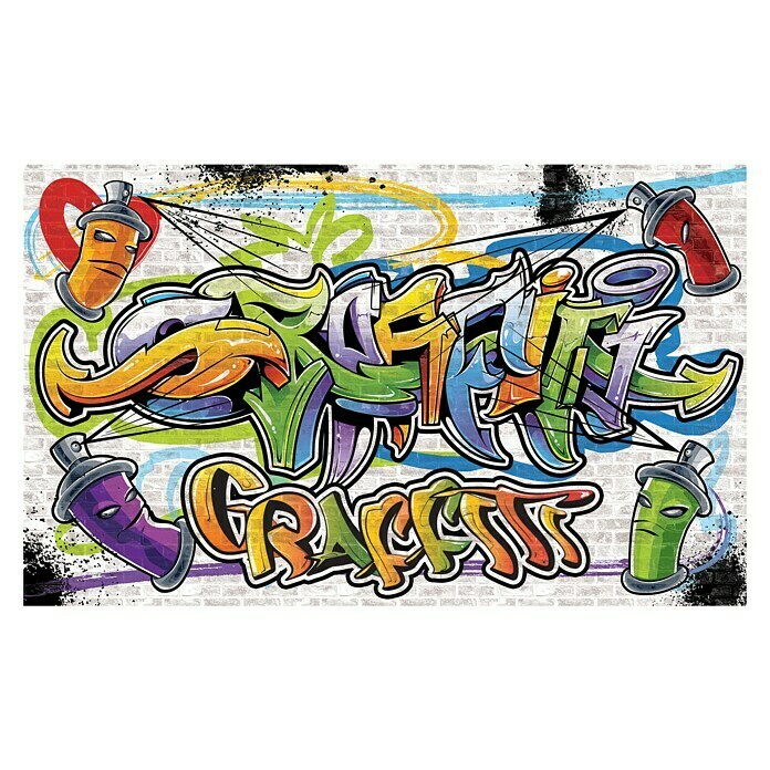 Fototapete Buntes Graffiti (368 x 254 cm, Papier)