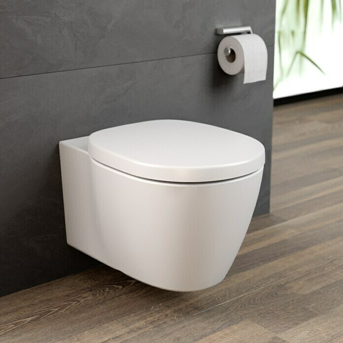 Ideal Standard Spülrandloses Wand-WC-Set Aquablade (Mit WC-Sitz, Tiefspüler, Weiß)