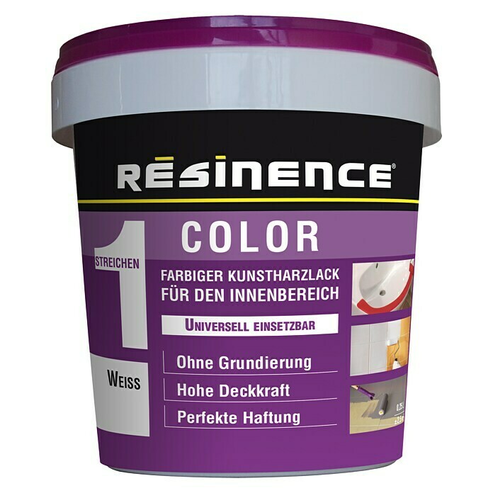 Résinence Color Farbiger Kunstharzlack (Weiß, 250 ml) -