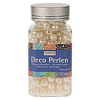 Glorex Deko-Perlen (Perlweiß, 8 mm, 75 g)