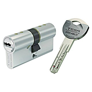 Tesa Assa Abloy Cilindro de perfil de seguridad TX80 (Número de llaves: 5 ud., Longitud total interior/exterior: 30/30 mm, Níquel)