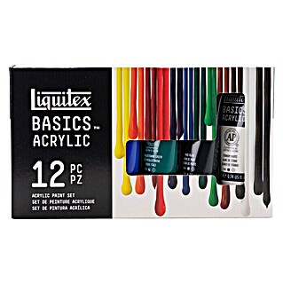 Liquitex Basics Acrylfarben-Set (Farbig sortiert, 12 Stk. x 22 ml, Tube)