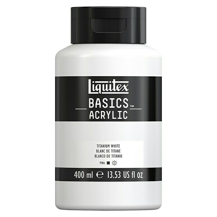Liquitex Basics Acrylfarbe (Titanweiß, 400 ml, Flasche)