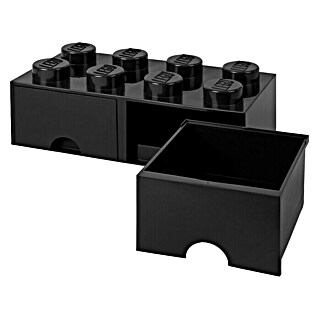 Lego Schubladenbox Brick (L x B x H: 50 x 25 x 18 cm, Schwarz, Anzahl Schubladen: 2 Stk.)