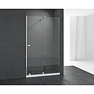 Mampara de ducha frontal Oprah (An x Al: 100 x 195 cm, Vidrio transparente, 6 mm, Cromo)