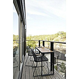Balkonmöbel-Set Bergby/Öje (3 -tlg., Aluminium/Eukalyptus/Stahl/Teak, Naturbraun/Anthrazit)