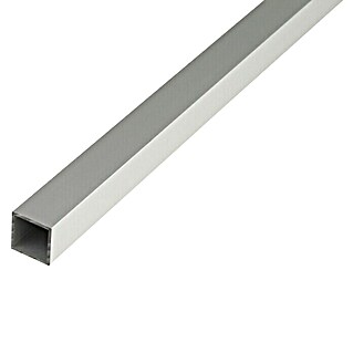 Tubo de forma cuadrada (L x An x Al: 2.600 x 15 x 15 mm, Aluminio, Acero gris)