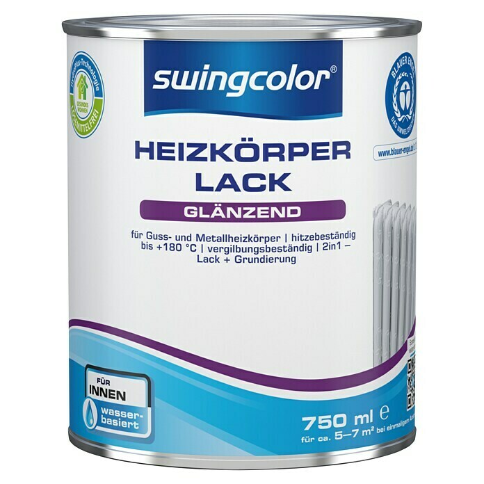 swingcolor Heizkörperlack Acryl (Weiß, 750 ml, Glänzend)