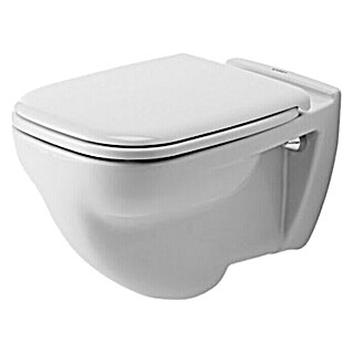 Duravit D-Code Wand-WC (Mit Spülrand, Mit antibakterieller Glasur, Spülform: Flach, WC Abgang: Waagerecht, Weiß)