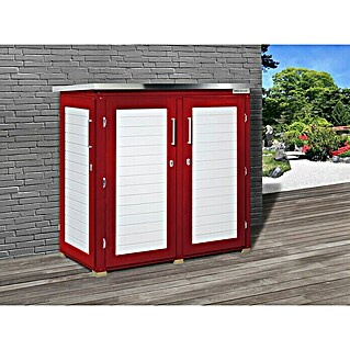 Weka GartenQ Geräteschrank Teras (Außenbreite inkl. Dachüberstand: 170 cm, Außentiefe inkl. Dachüberstand: 85 cm, Holz, Rot, Weiß)