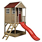 Wendi Toys Dječja drvena kućica (290 x 197 cm, Drvo, Prirodne boje / crveno)