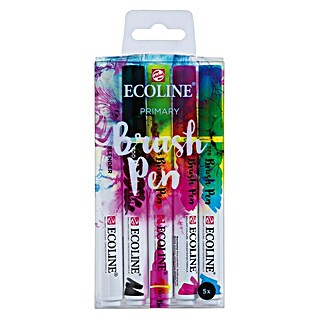 Talens Ecoline Set de marcadores de efecto lacado Brushpen colores primarios (5 ud., Multicolor)