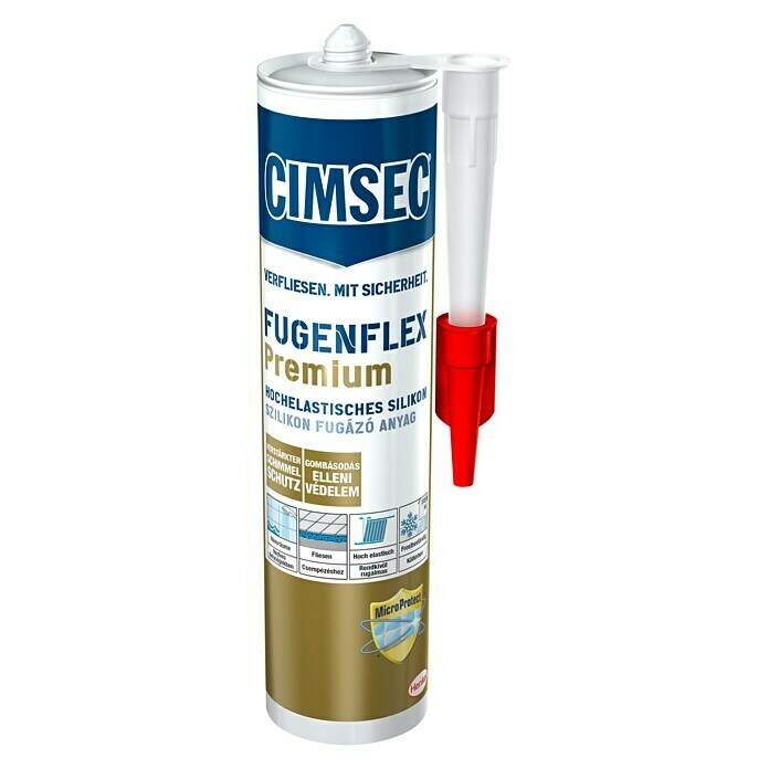 Cimsec Silikon-Fugenmasse Fugenflex Premium (Zementgrau, 310 ml)
