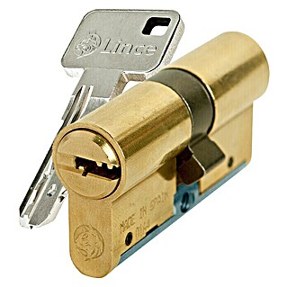Lince C6W Cilindro de perfil de alta seguridad (Latón, Longitud total interior: 30 mm, Longitud total exterior: 35 mm, Número de llaves: 5 ud.)