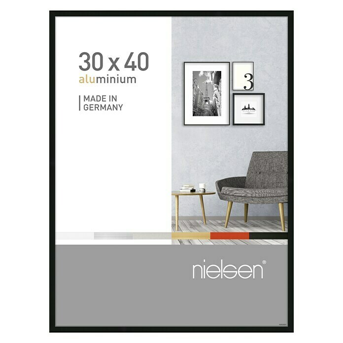 Nielsen Bilderrahmen Pixel (Schwarz, 30 x 40 cm, Aluminium)