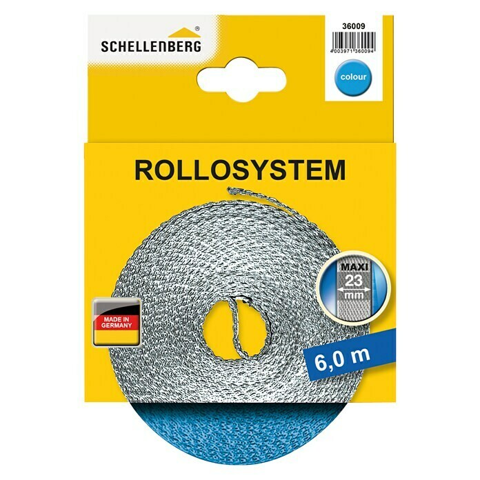 Schellenberg Rollladengurt (Hellblau, Länge: 6 m, Gurtbreite: 23 mm)