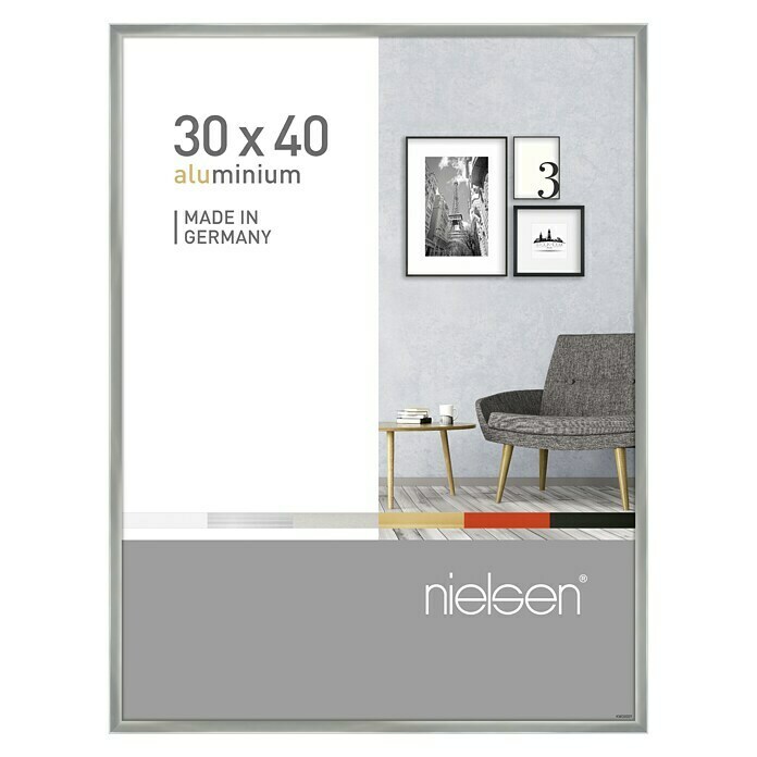 Nielsen Bilderrahmen Pixel (Silber, 30 x 40 cm, Aluminium)